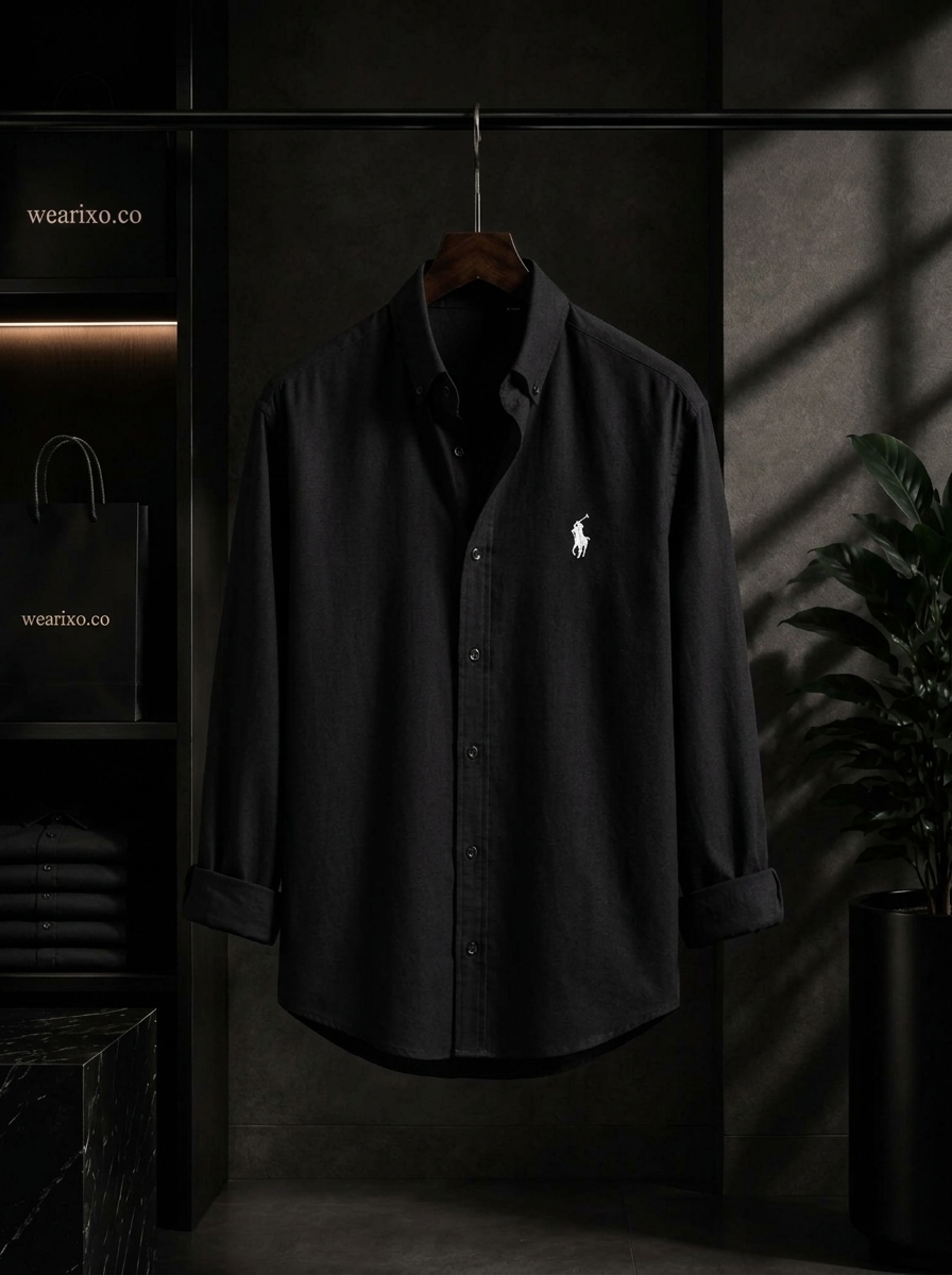 Solid single pocket casual/formal black shirt (Only shirt)
