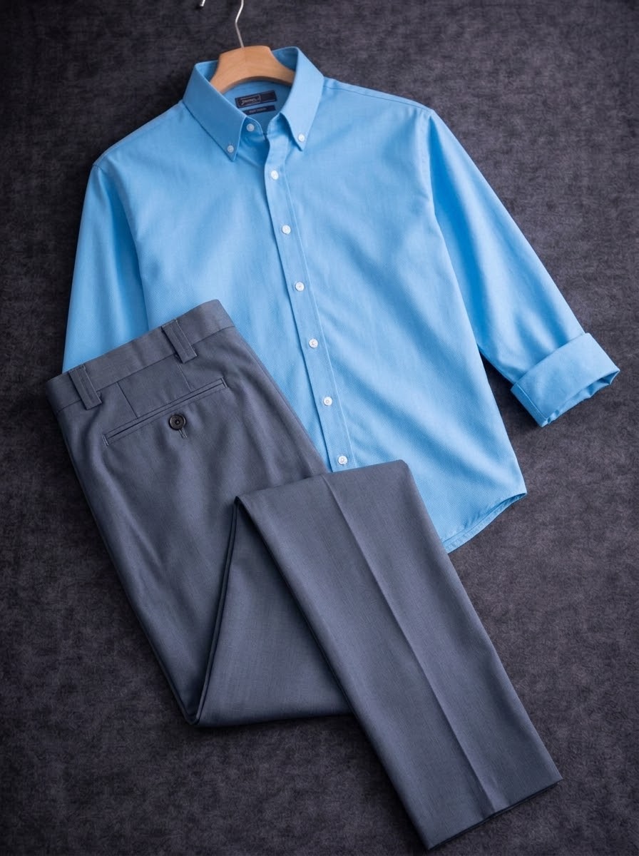 Sky shirt with Formal pant combo_img_0