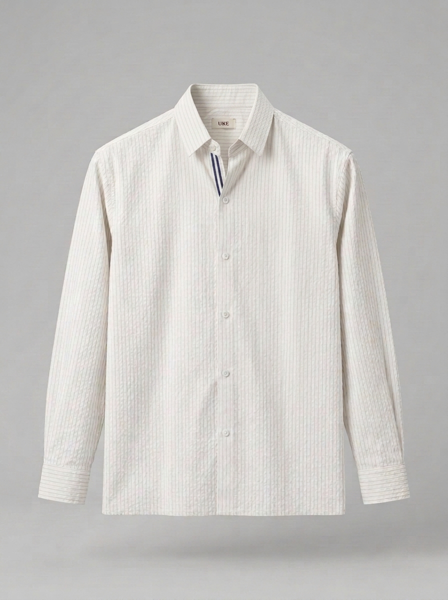 Premium stripe white shirt -0482