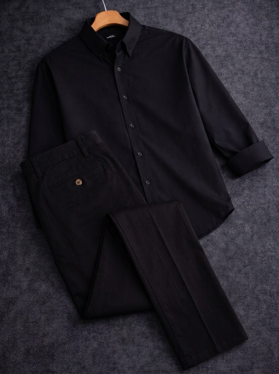 Formal Black pant with Black shirt
