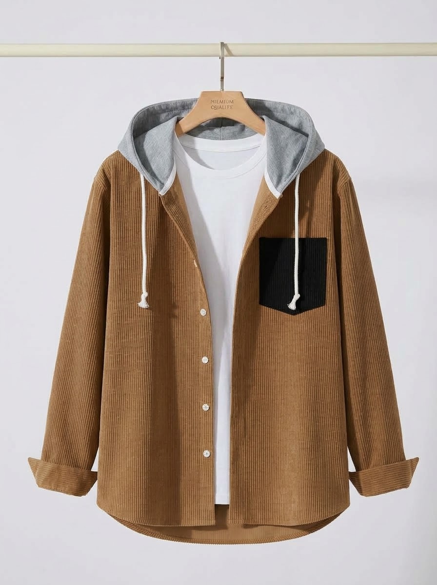 Corduroy Hooded shirt for winter (Unisex)