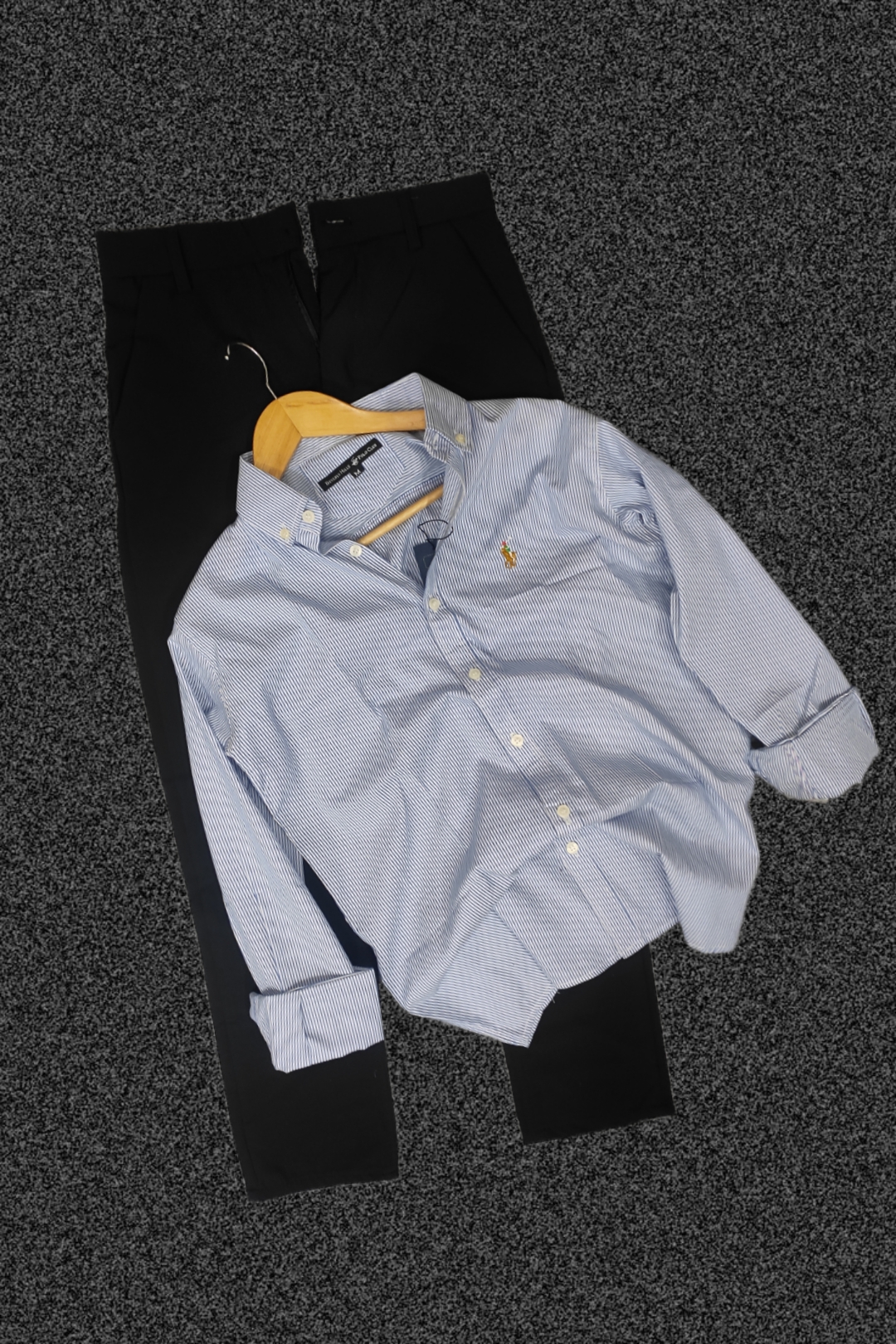 Formal black pant with old money shirt
