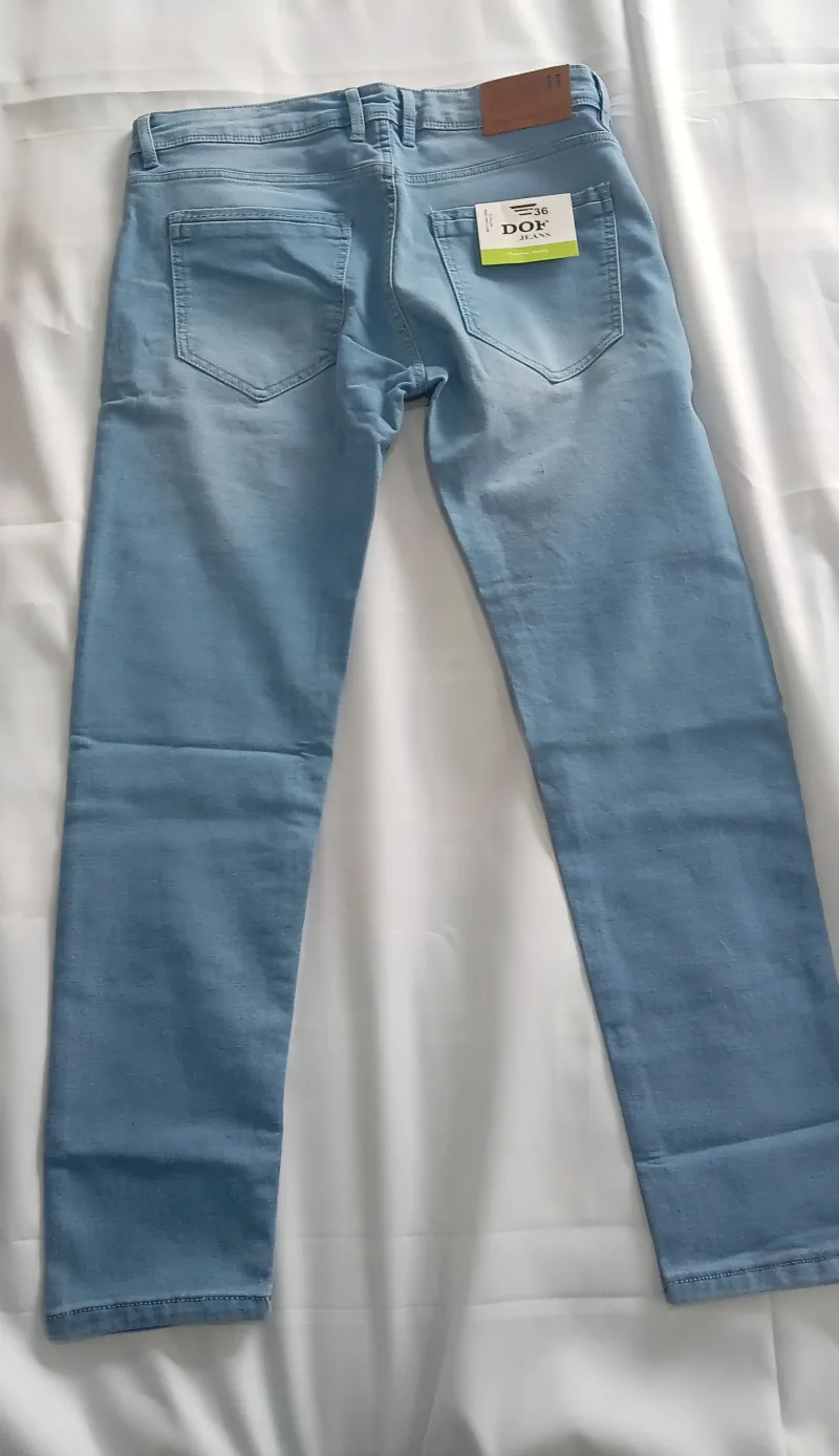 DOF Premium Light Blue Denim Jeans For Men – Stylish Slim Fit