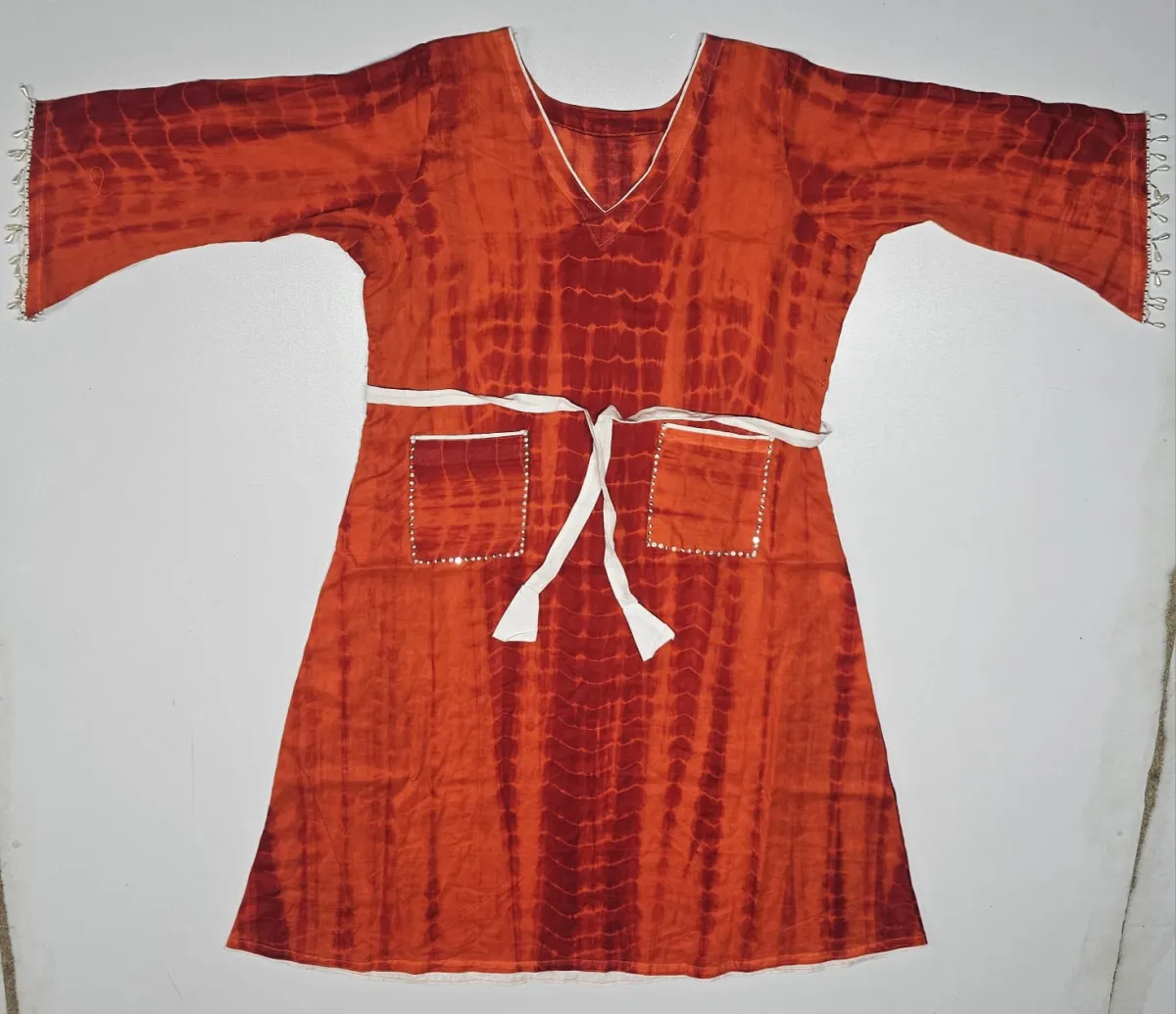tops set, কমলা লালের বাটিক টপ্স ও পেন্ট কাটিং ছেলয়ার