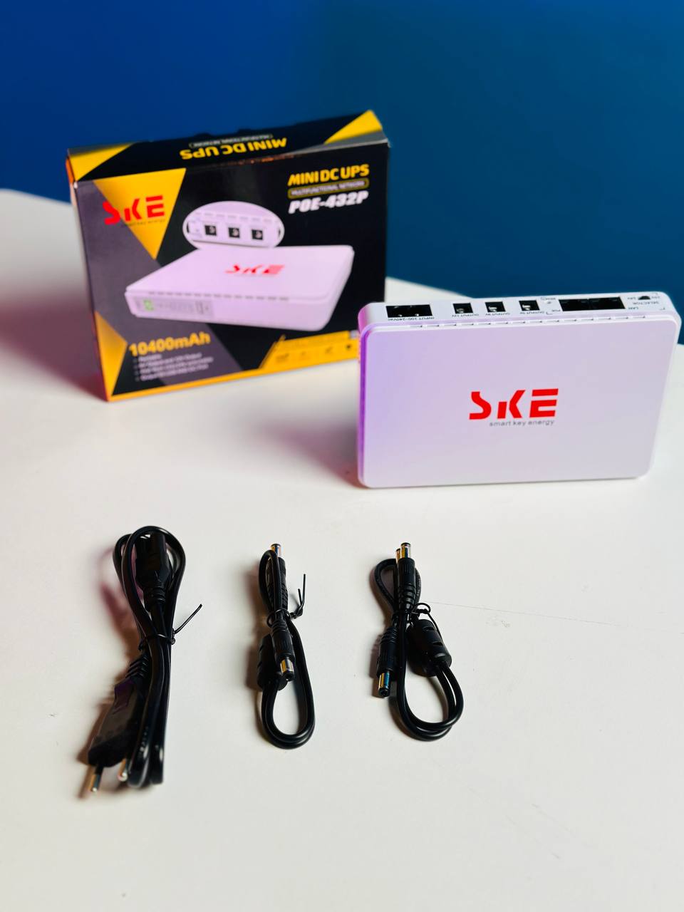 SKE POE 432P Mini DC UPS 25Watt 5v 9v 12v & PoE support 15/24v – 10400MAH