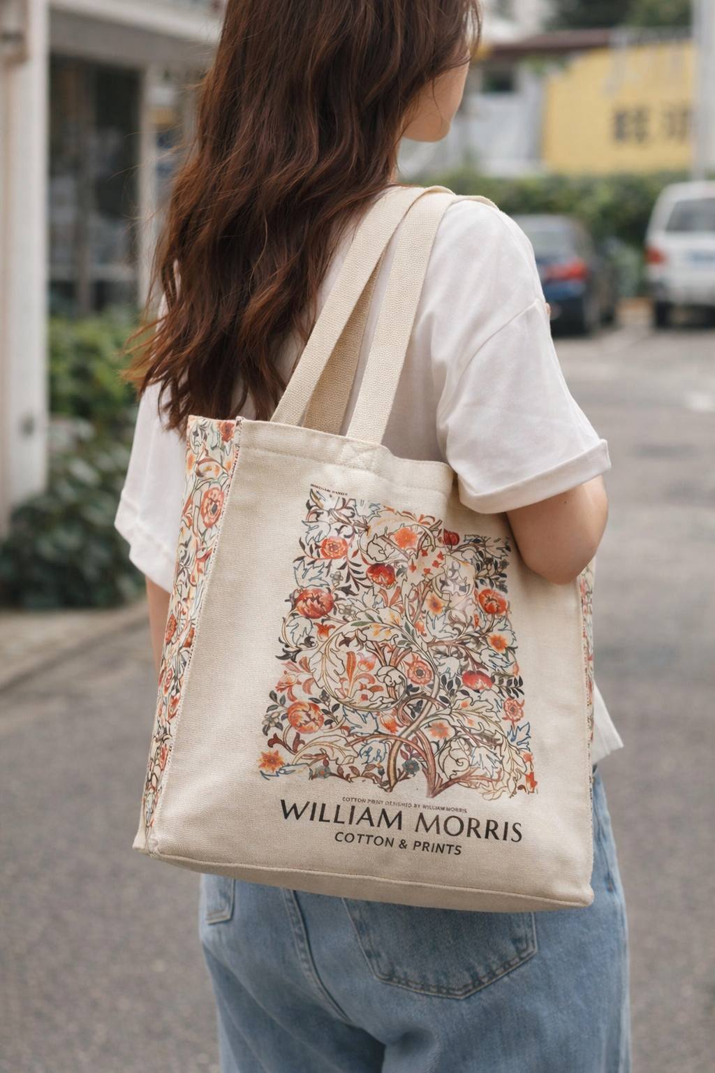 William Morris Red Tote Bag For Women