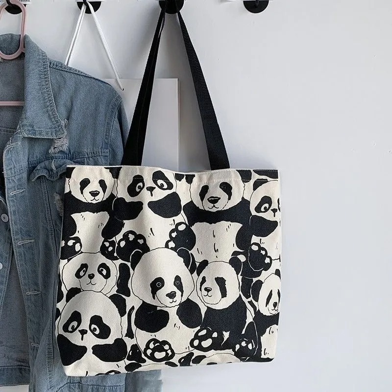 Black Panda Design Tote Bag