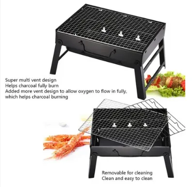 BBQ Grill Portable, Charcoal Barbecue Grill Smoker Grill for Outdoor Cooking Camping Hiking Picnics (P-3072)_img_2