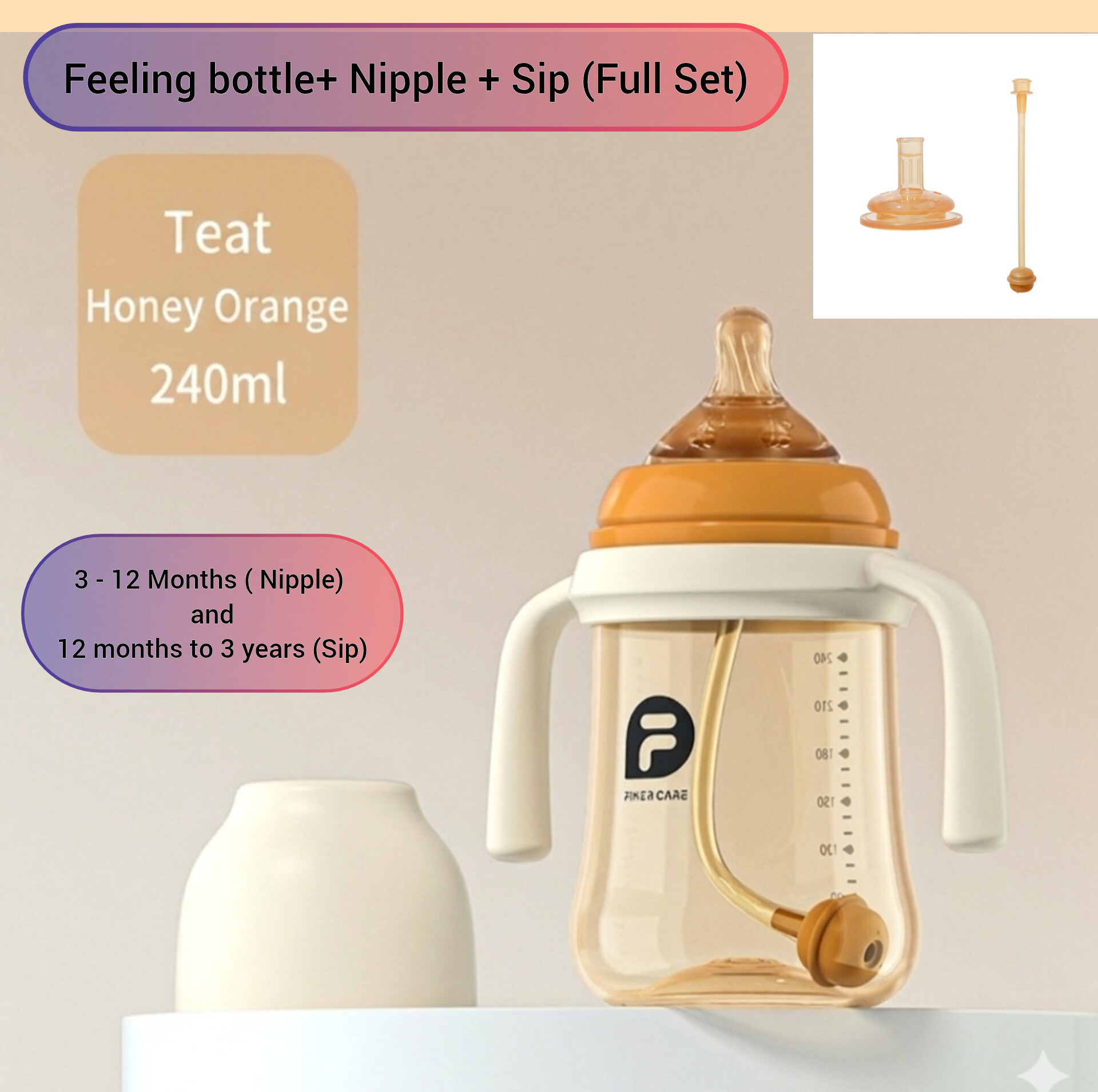 2-in-1 Universal Cup Head (Grows with your baby up to 5 years)Wide mouth PPSU feeding bottle for newborn baby anti-choking and anti-flatulence feeding bottle for children's pipette cup for big baby direct drinking tube feeding bottle._img_0