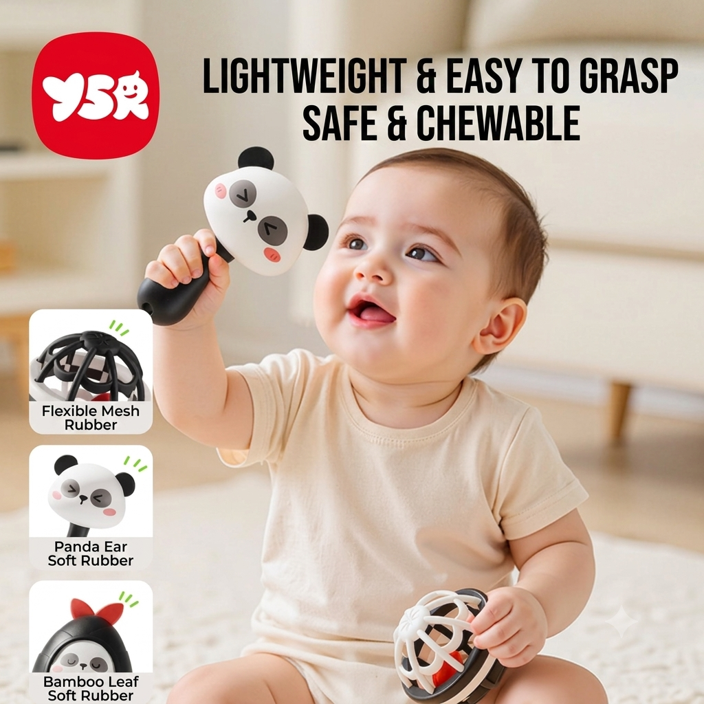 Infant Toys for 0 to 6 Months, Hand Rattles for Newborns, Chewable Toys for Young Babies, Maracas Toys_img_4