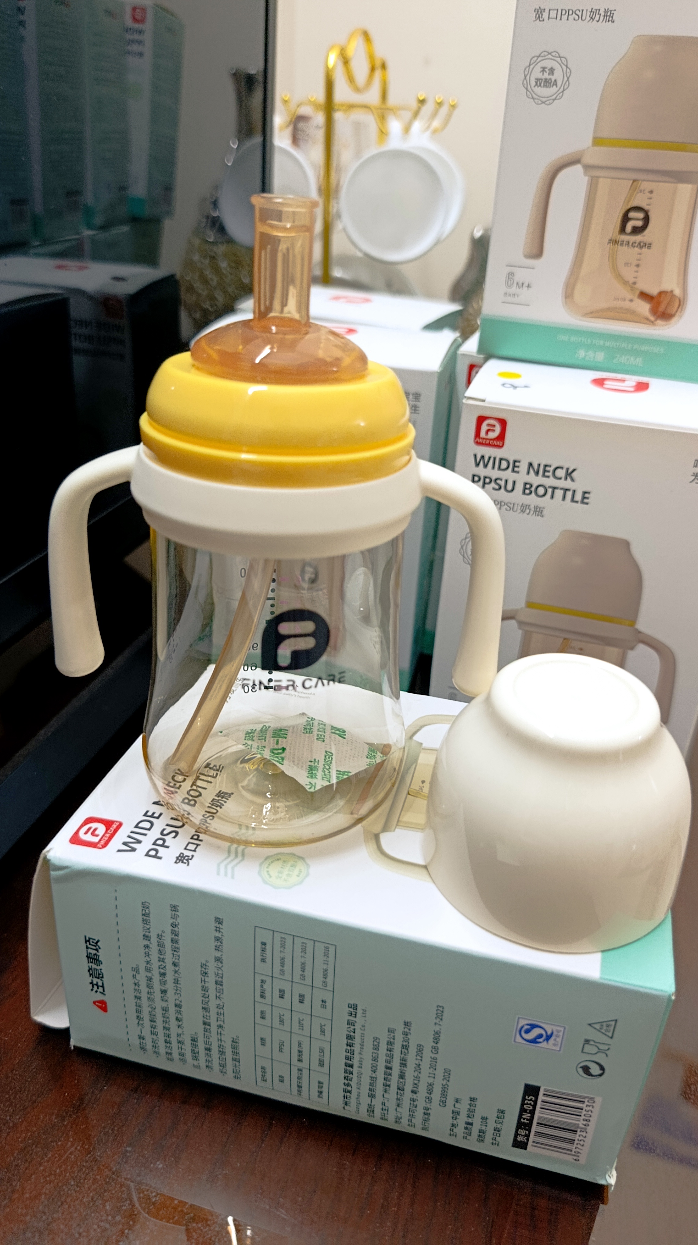 Wide mouth PPSU feeding bottle for newborn baby anti-choking and anti-flatulence feeding bottle for children's pipette cup for big baby direct drinking tube feeding bottle_img_8