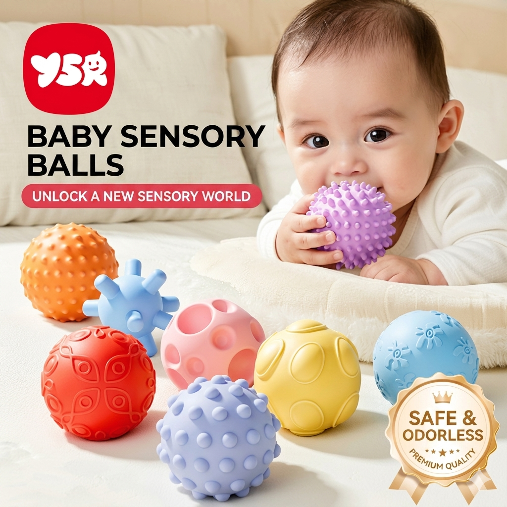 Baby Sensory Ball for Tactile Stimulation, Chewable Touch Ball, Sensory Integration Hand-Grasping Ball, Baby Grasping Sensory Training Ball Toy_img_1