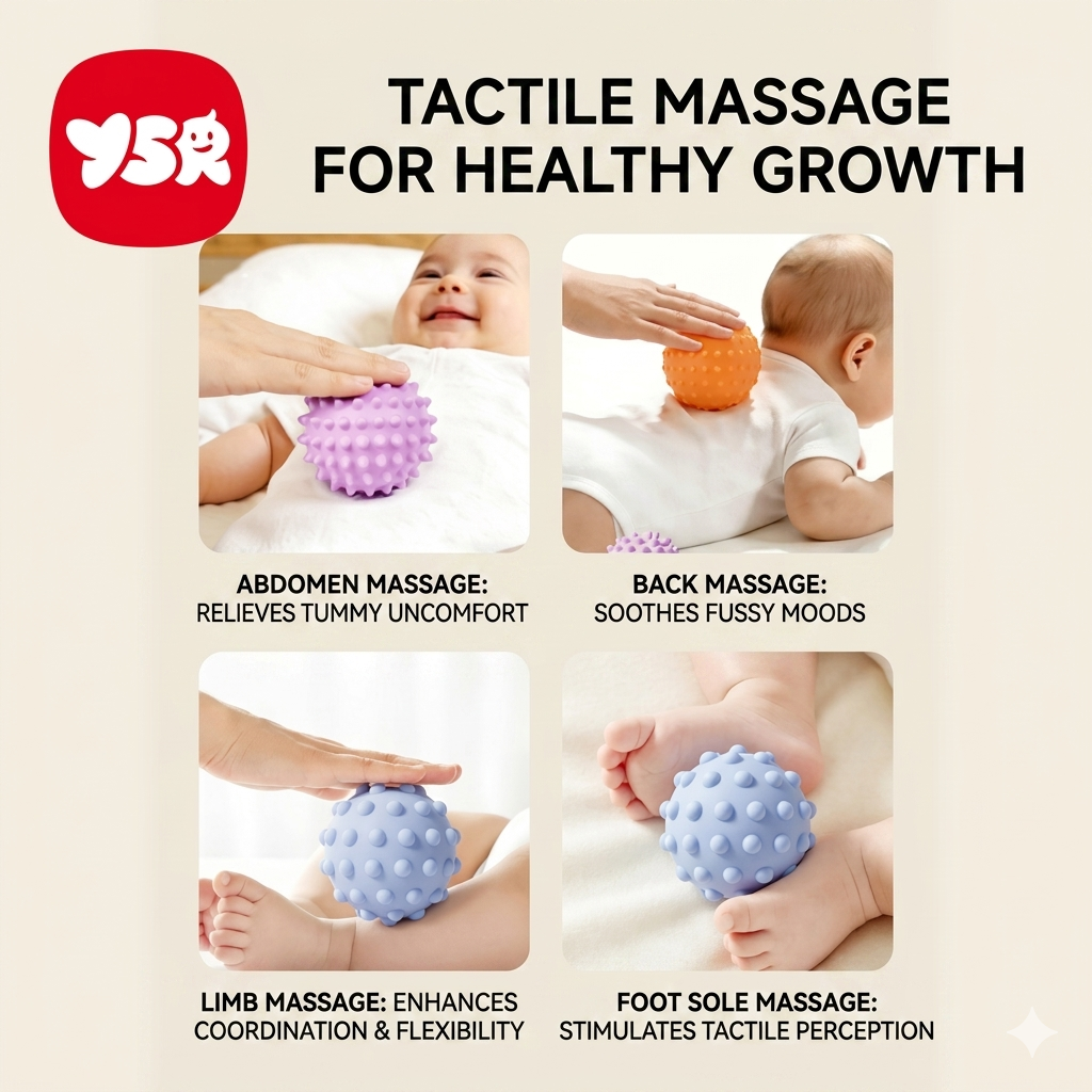 Baby Sensory Ball for Tactile Stimulation, Chewable Touch Ball, Sensory Integration Hand-Grasping Ball, Baby Grasping Sensory Training Ball Toy_img_3