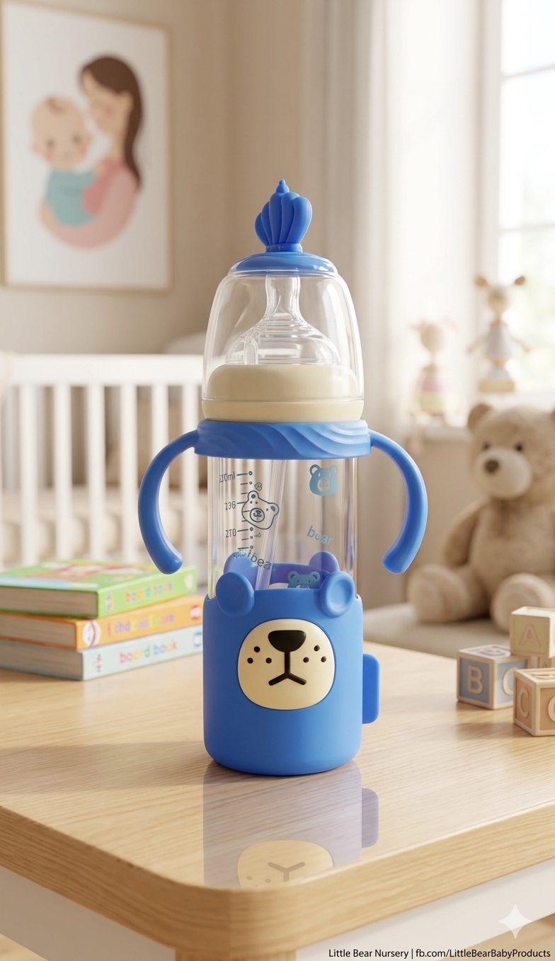 Meiying Tang Glass Bottle//Anti-Fall Baby Bottle//Silicone Sleeve Glass Bottle//Newborn Glass Feeding Set._img_0