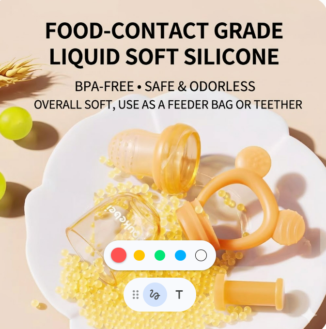 Full Silicone Baby Bite Bag Can Be Pushed into the Anti-Choking Fruit and Vegetable Food Supplement Bite and Mola_img_3