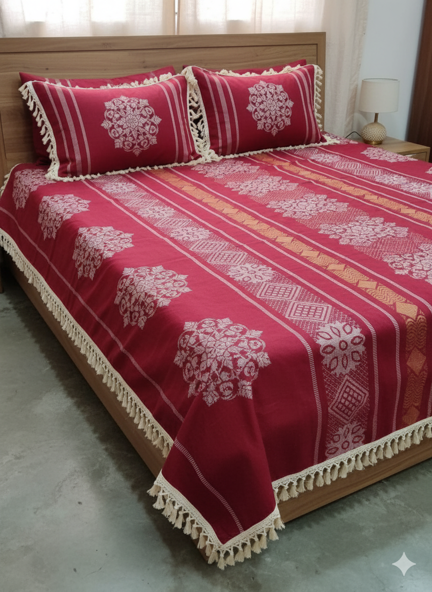 তাঁতের বিছানার চাদর