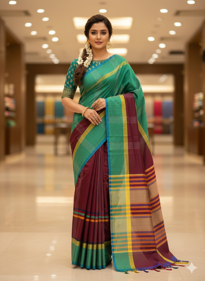 সুই সুতা তাঁতের শাড়ি