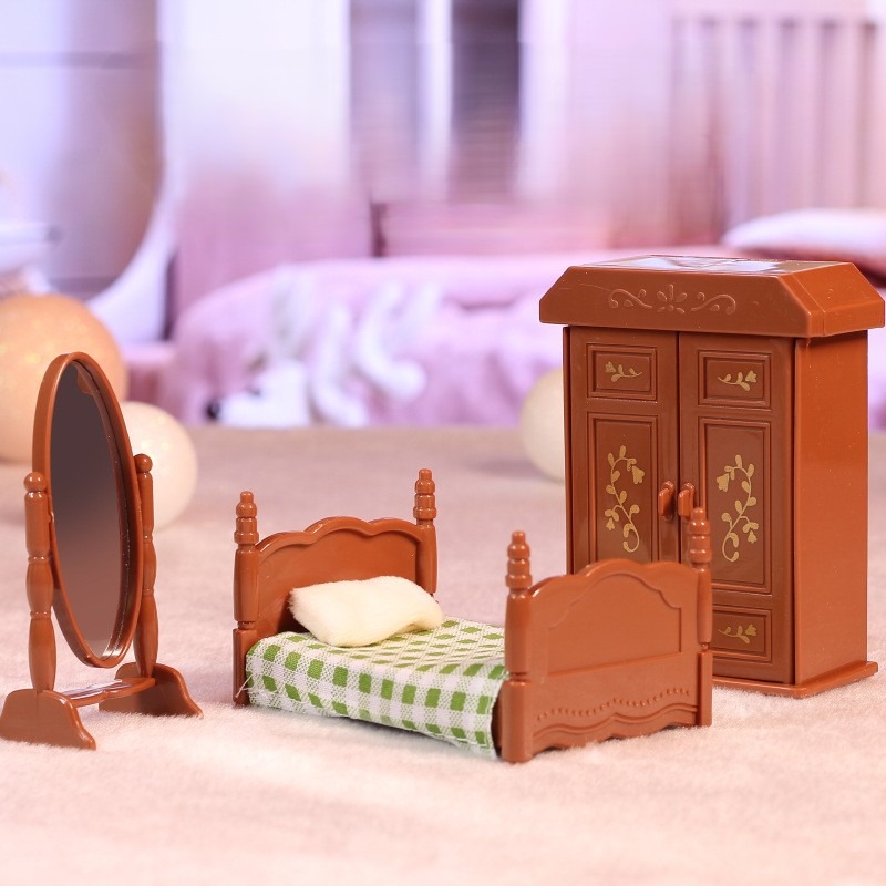 B14 Retro Wooden-Style Bedroom Furniture Set