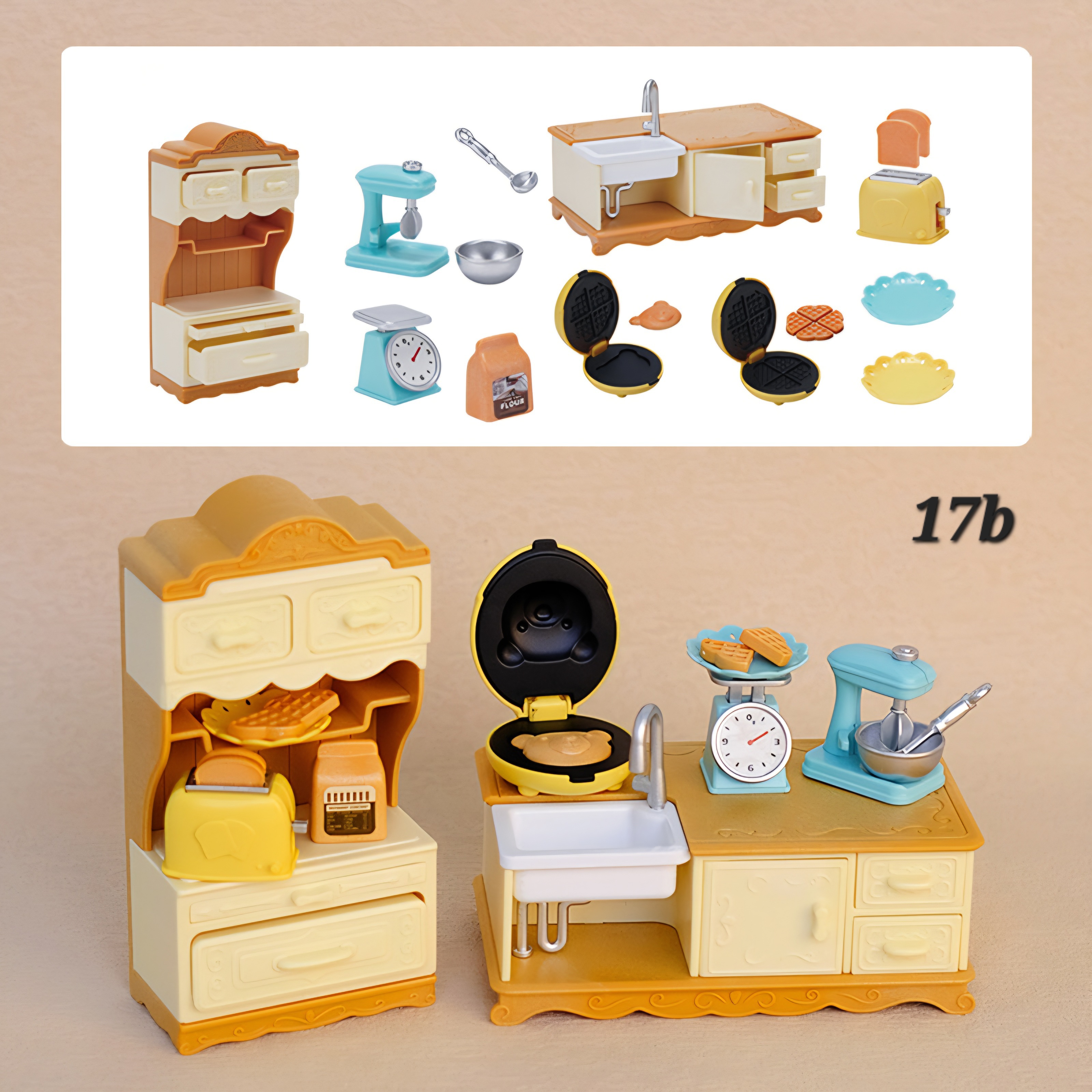 17b Kitchen Dessert Cooking Table & Cabinet Set