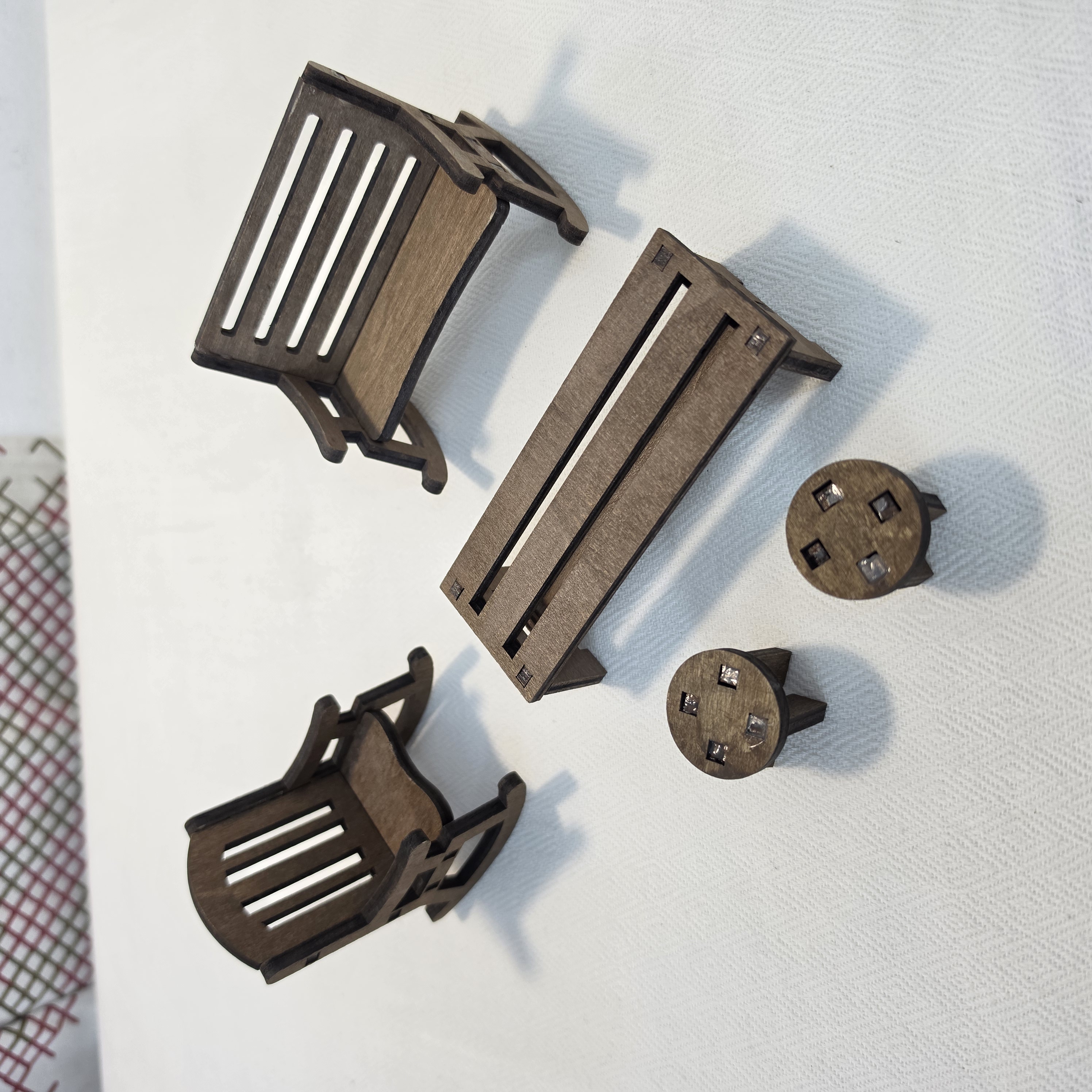Espresso Wood Rocking Patio Set