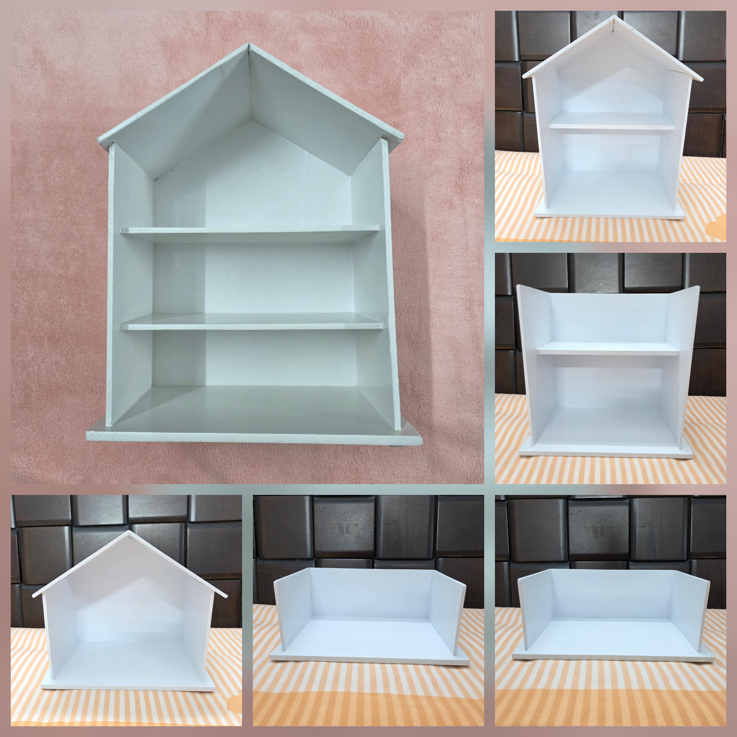 White Dollhouse House & Display Rack