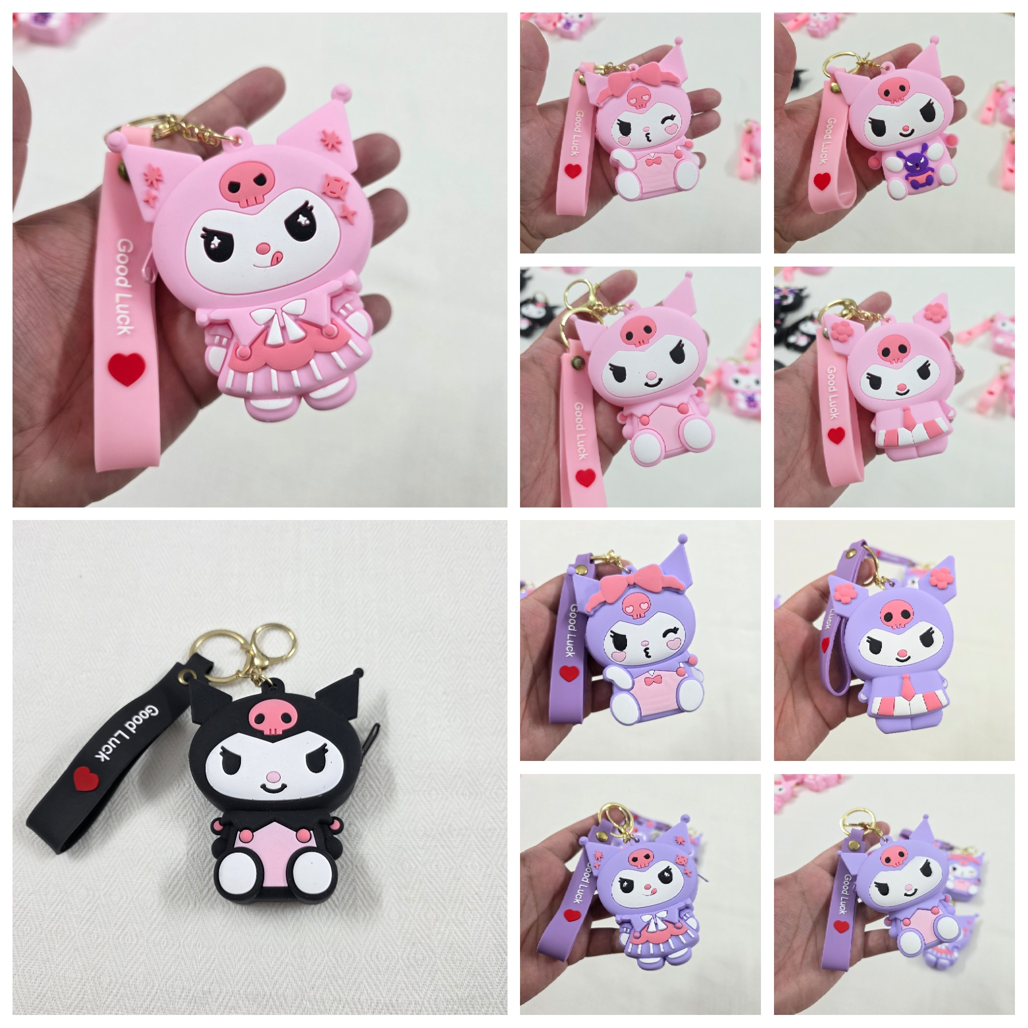 Kuromi Silicone Pouch Keychain Long