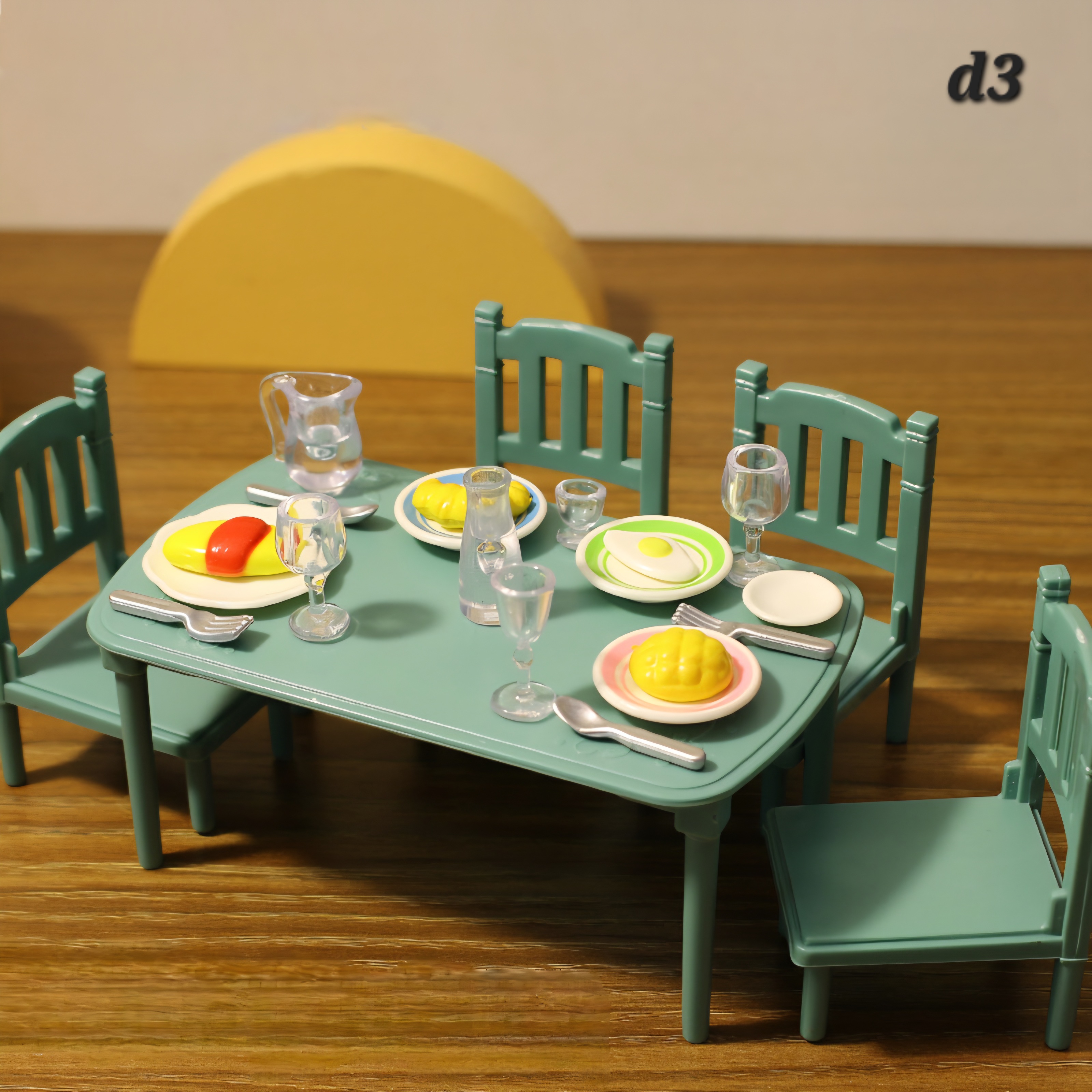 d3 Green Dining Table Set