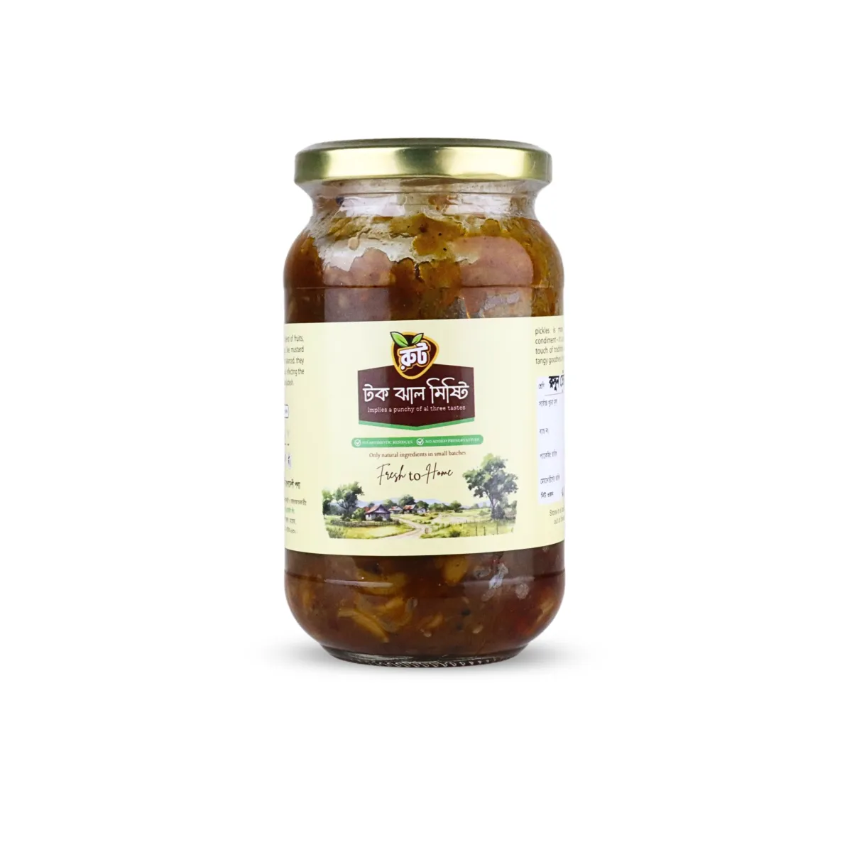 Root Premium রসুন + তেঁতুল মিক্স আচার (Garlic & Tamarind Mix Pickle) 400gm