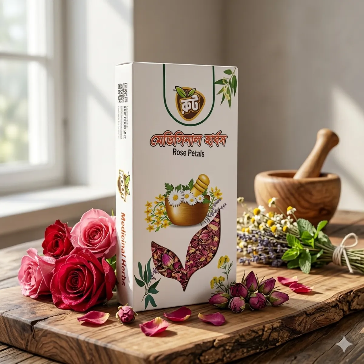 Root Medicinal Herbs Rose Petals (গোলাপের পাপড়ি) Powder 100gm