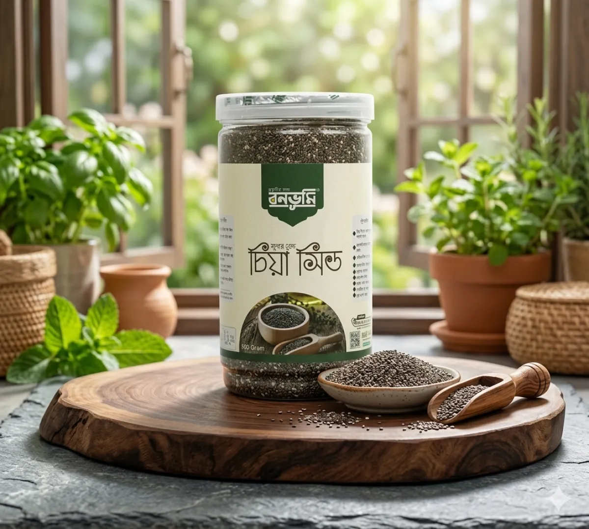 Bonvomi Chia Seeds 500 gm  চিয়া সিডস ৫০০ গ্রাম