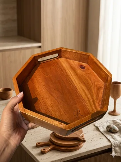 HexaGlow Premium Wooden Tray by Ryan Mart_img_0