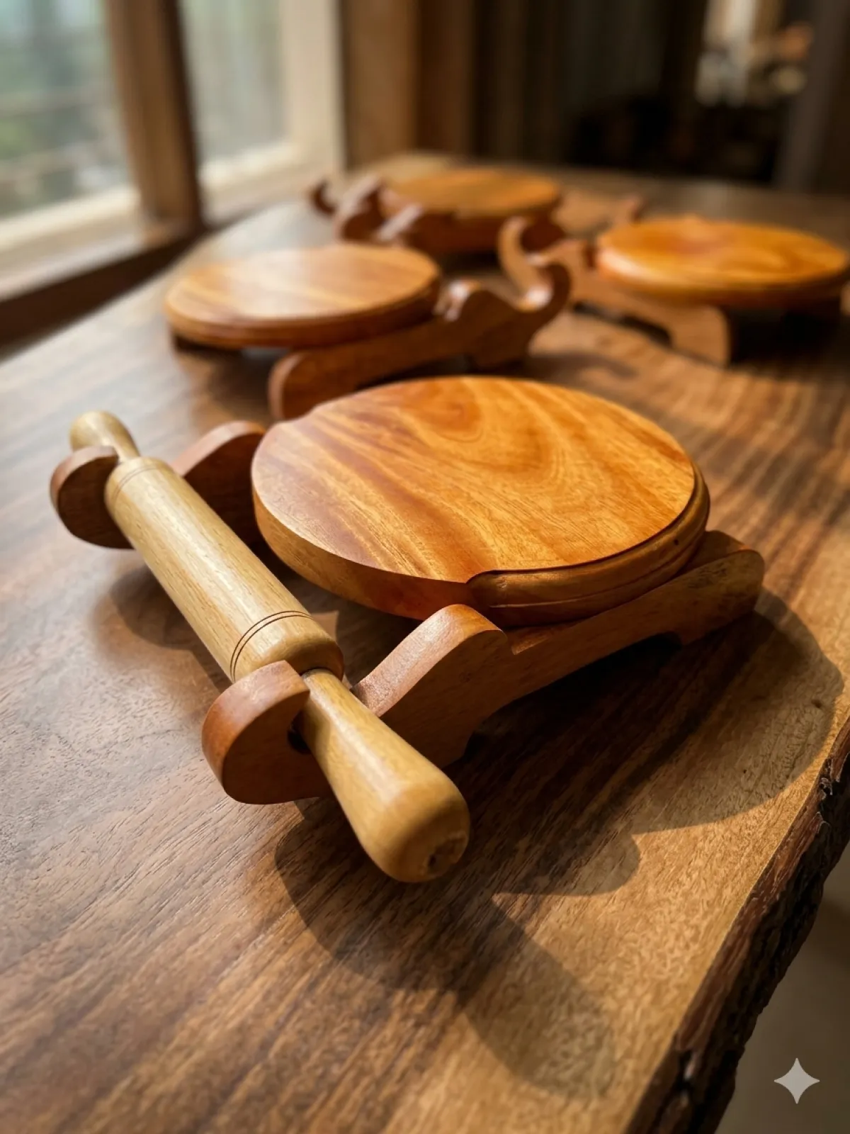 WoodCraft Roti Maker Set by Ryan Mart