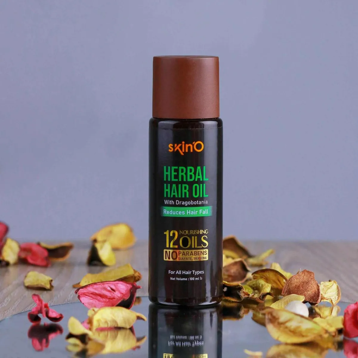 SkinO Herbal Hair Oil with Dragobitaina Reduces Hair Fall 100ml