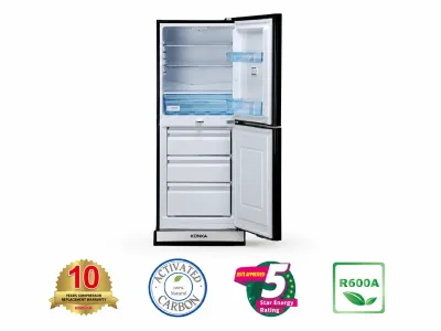 KONKA Refrigerator-KRB-200GB-2-Door, Bottom Freezer (200 Ltr) Light Dark with Red Flower_img_1
