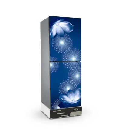 VISION Glass Door Refrigerator RE-185L Digital Lily Flower Bottom Mount_img_1