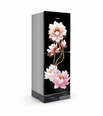 VISION Glass Door Refrigerator RE-142 Liter Lotus Flower Top Mount_img_0
