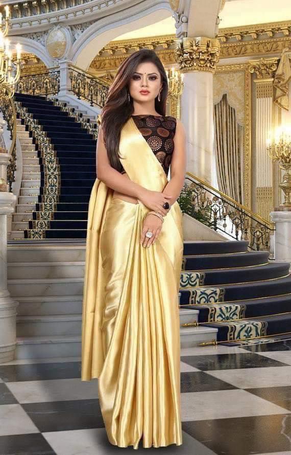 Solid Color Silk Sharee - Image 1