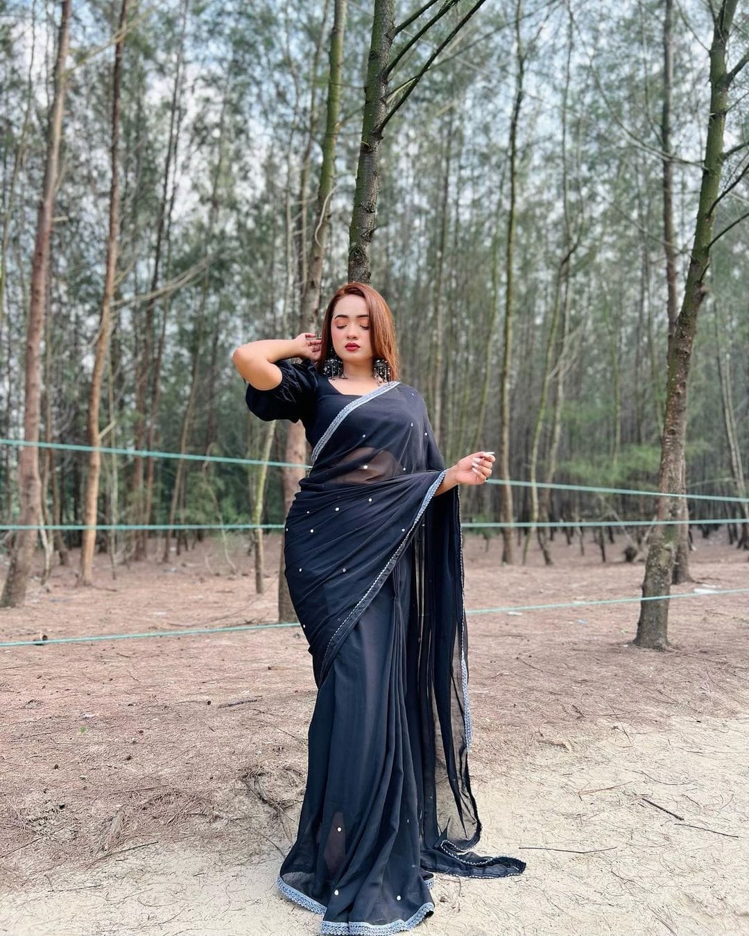 Main materials georgate stone saree - Image 5