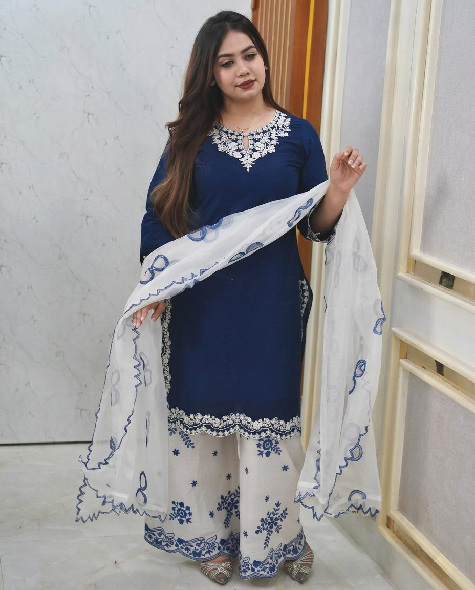 Garara Dress Blue