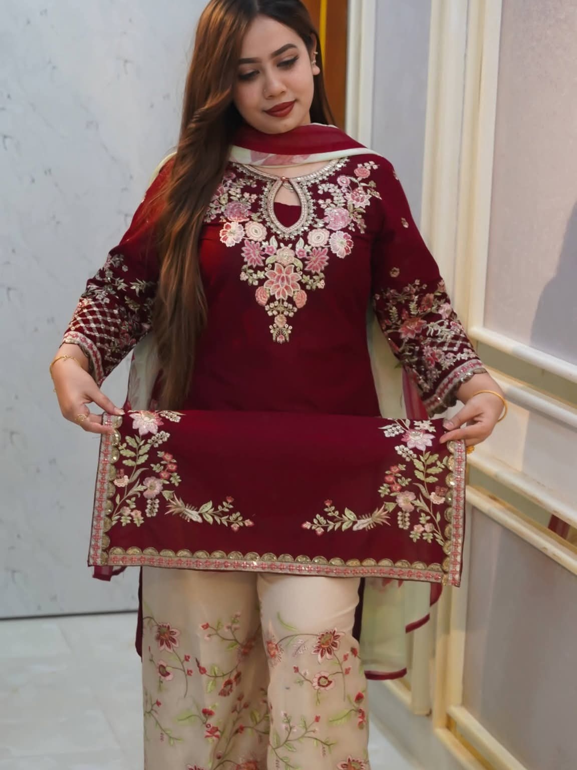 Garara Dress Merun