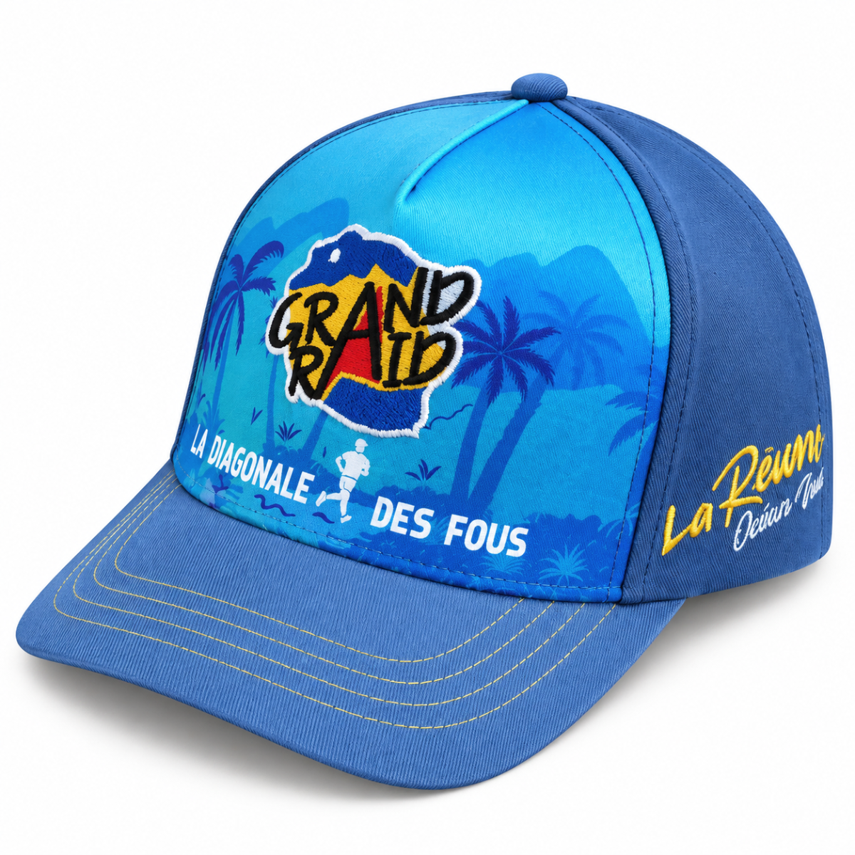 PARDON Premium Blue Tropical Patch Embroidered Cap