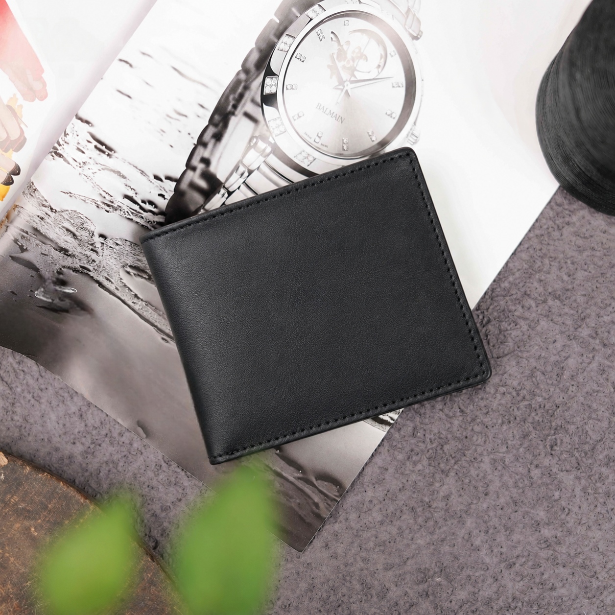 Premium Genuine Leather Bifold Black Wallet