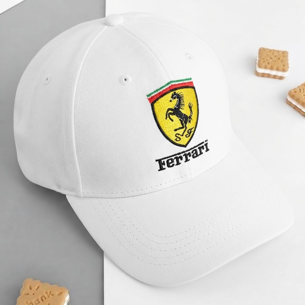 Ferrari Logo Embroidered Baseball Cap - Cotton Twill