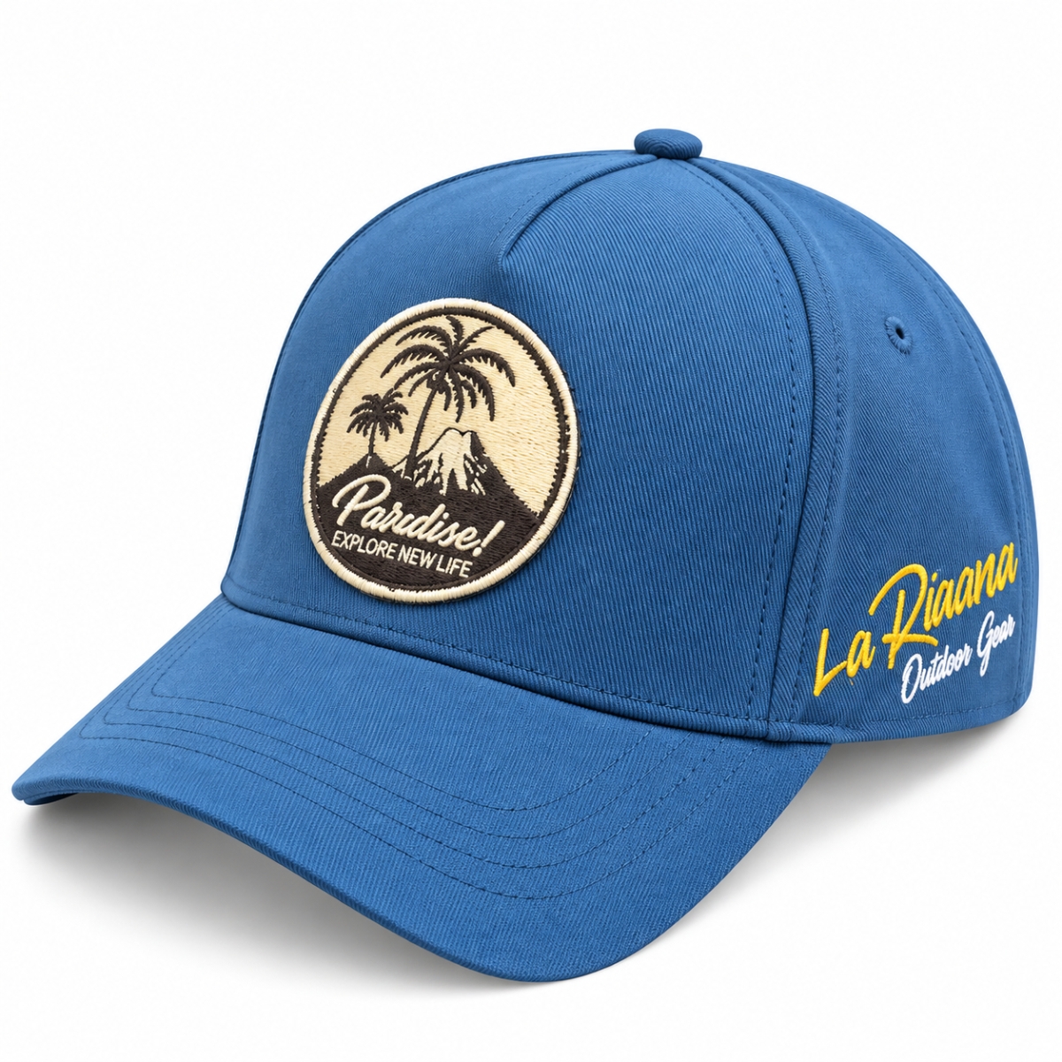 PARDON Premium Blue Tropical Patch Embroidered Cap