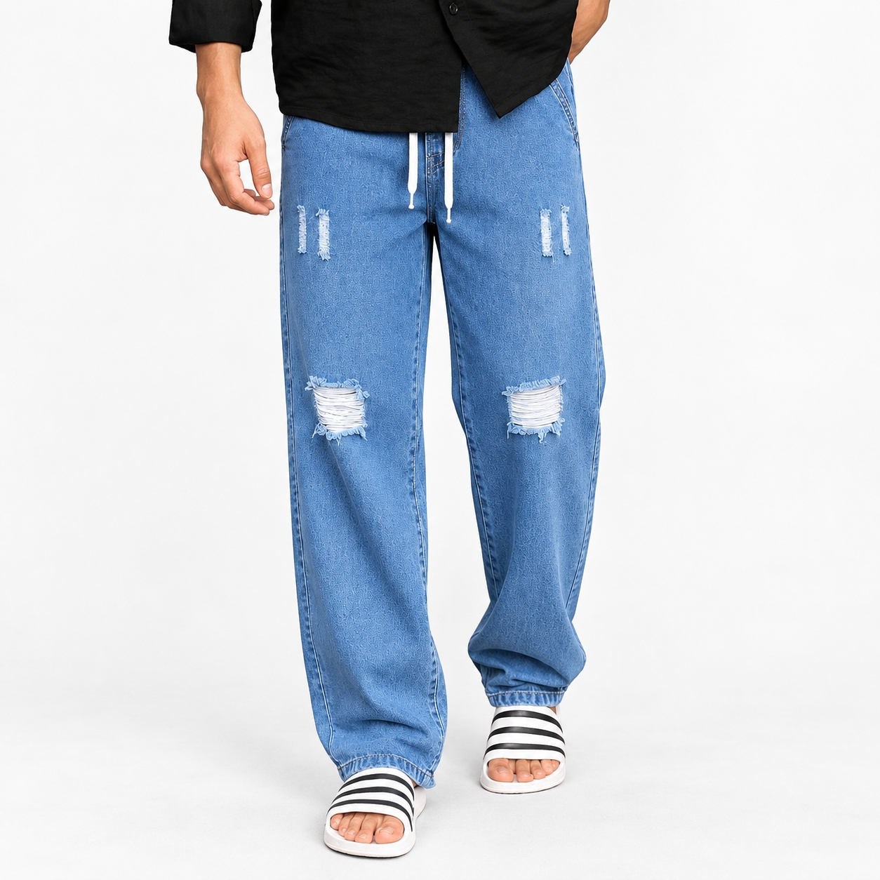 Stylish Semi Baggy Cargo Denim Pant