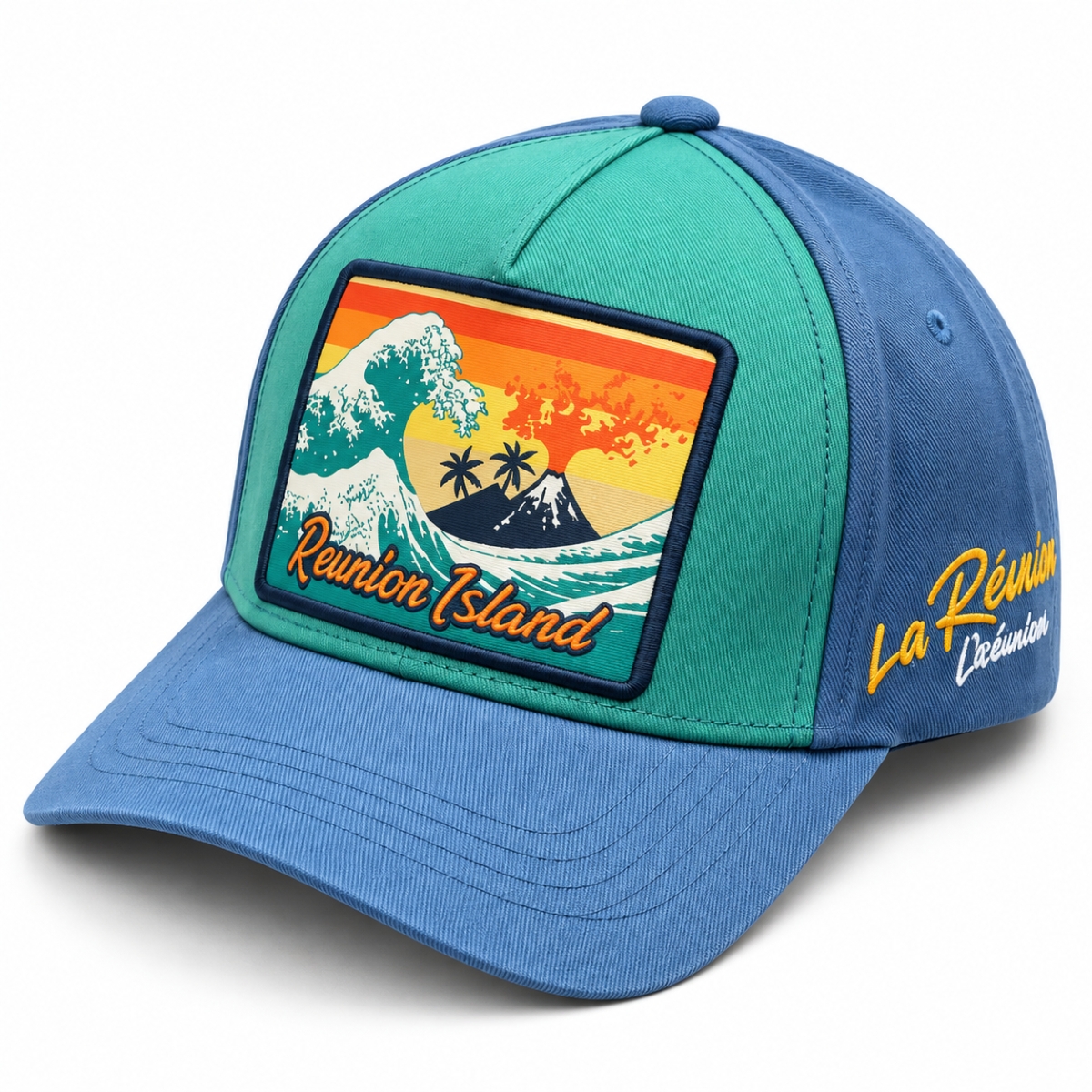 PARDON Premium Blue Tropical Patch Embroidered Cap