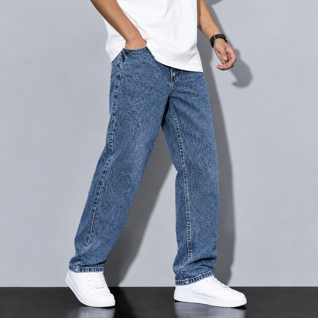 Semi Baggy Cargo Denim Pant
