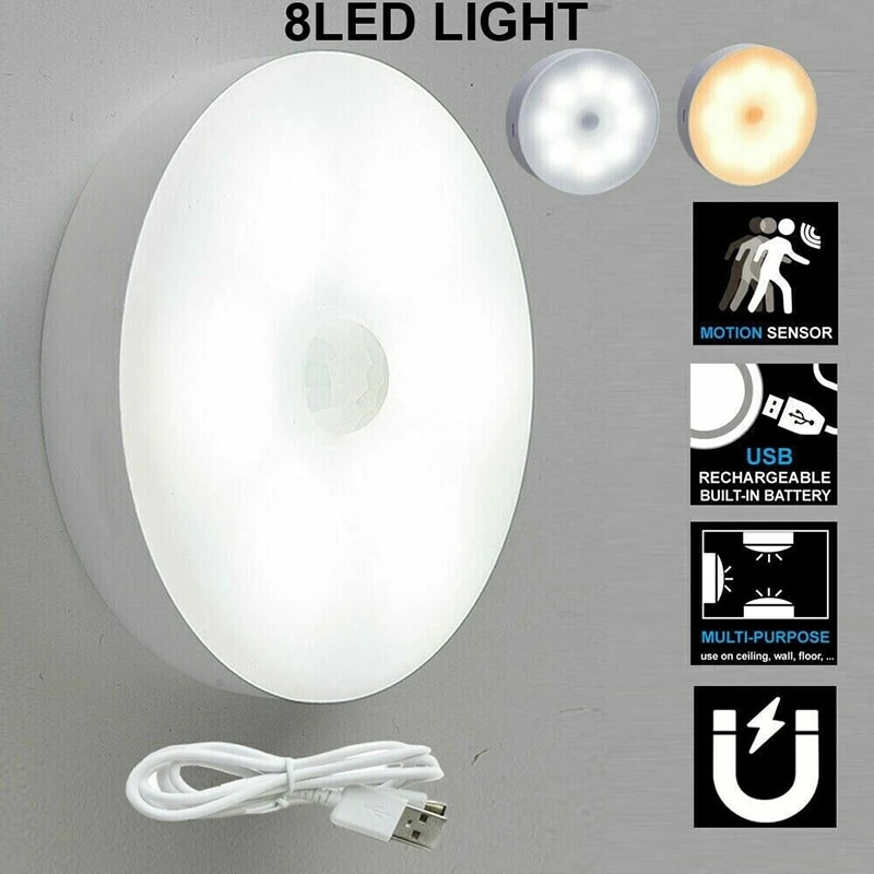 Intelligent Motion Sensor LED Night Light USB Rechargeable_img_6