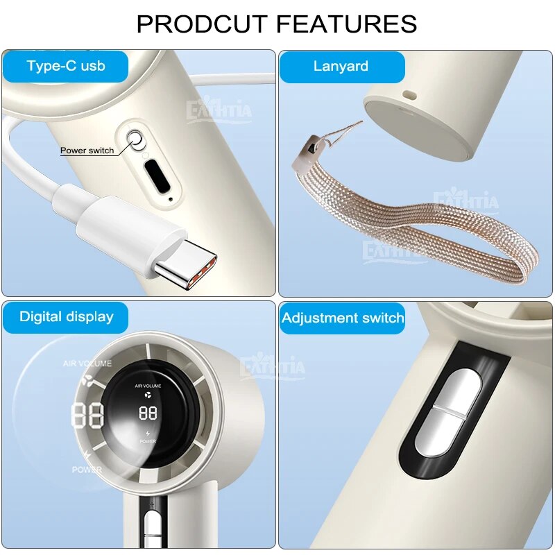 100 Speed Turbo Portable Handheld Rechargeable Mini Fan_img_4