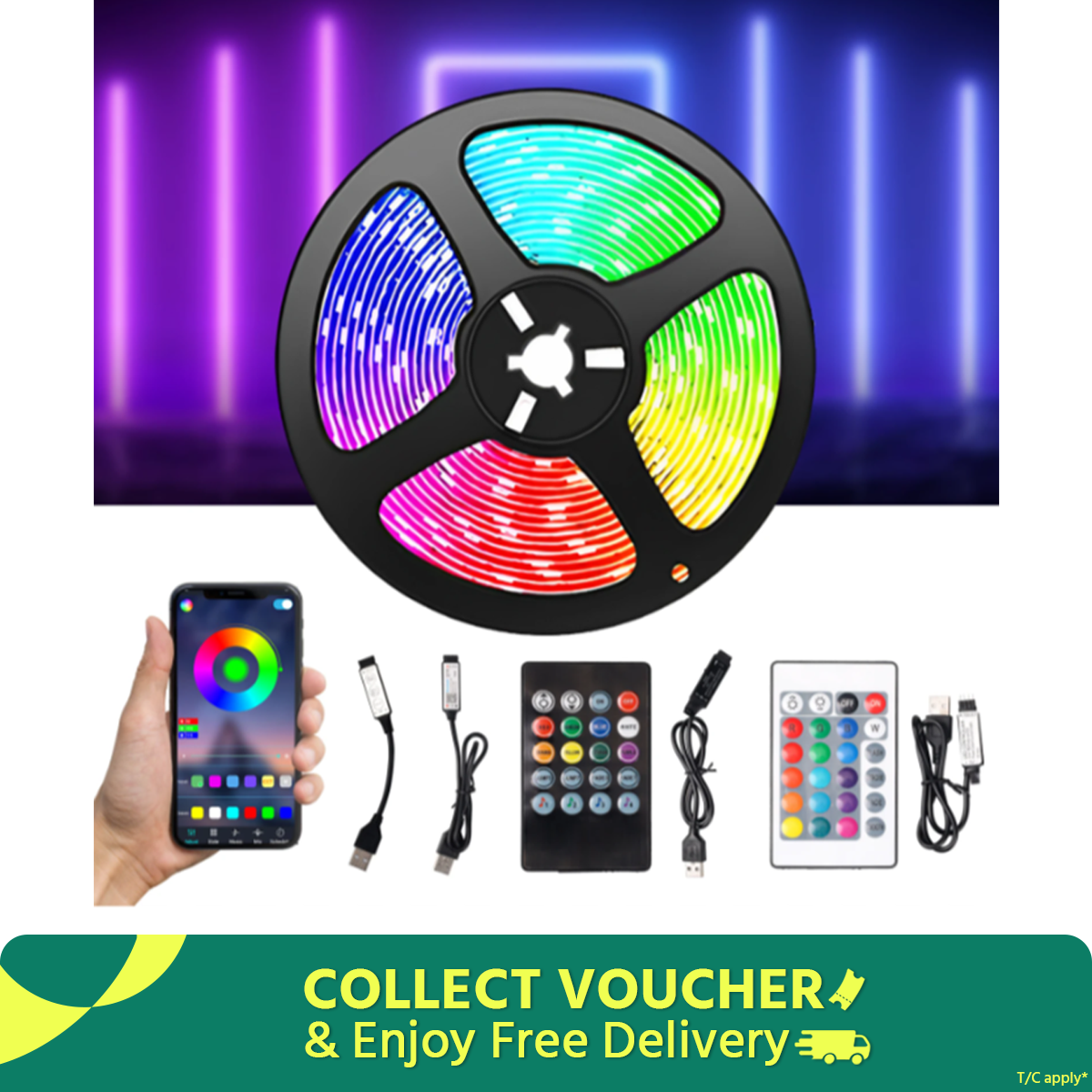 16M Colour USB Smart RGB Strip Lights 3.5M-10M_img_1